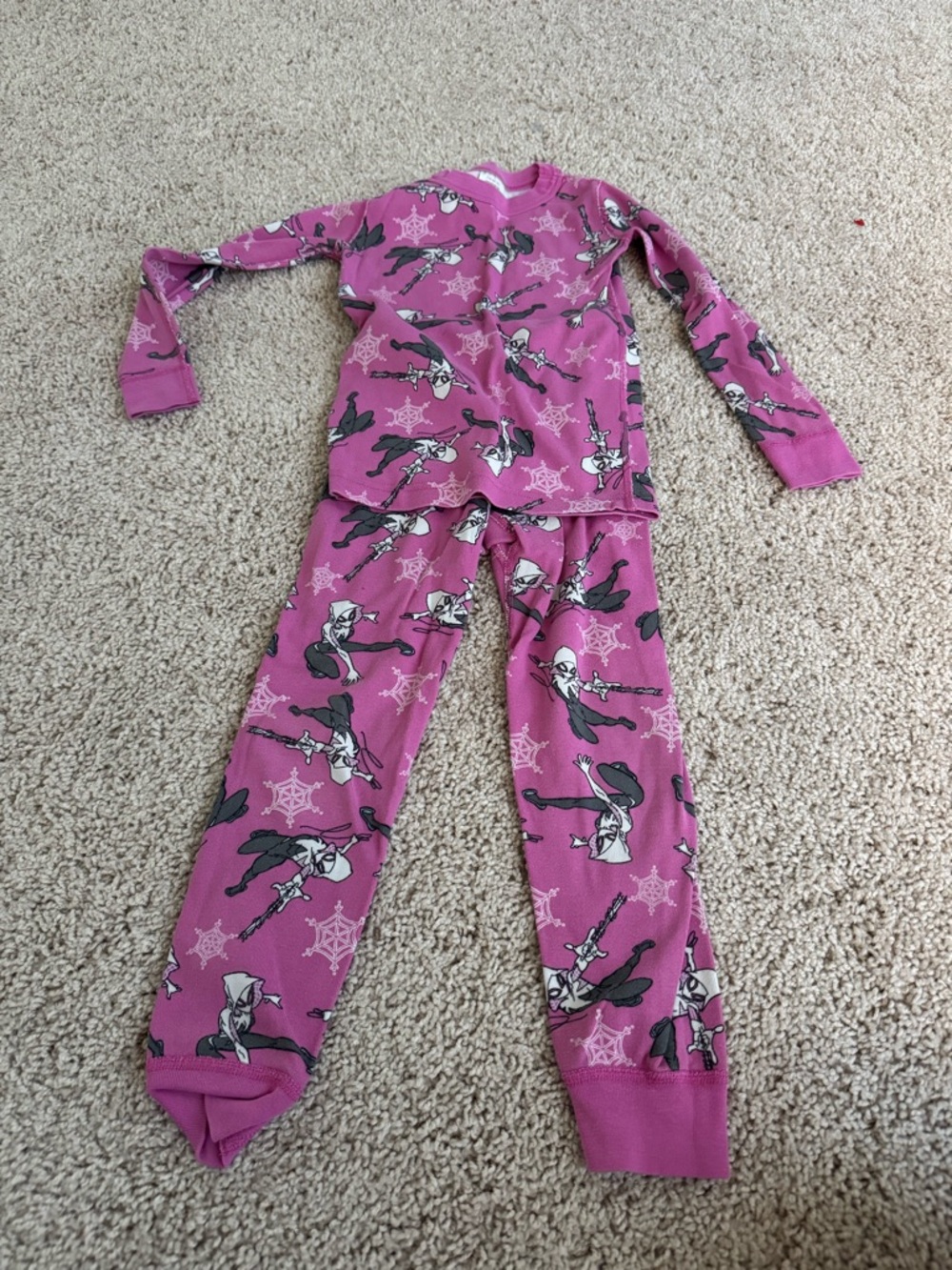 Hanna Andersson Pink Spider Web & Skeleton Pajama Leggings. 100% organic cotton